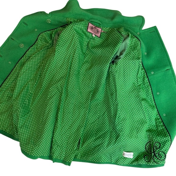 Juicy Couture Wool Textured Essex Double Breasted Pea Coat Kelly Green Size S - Picture 4 of 15
